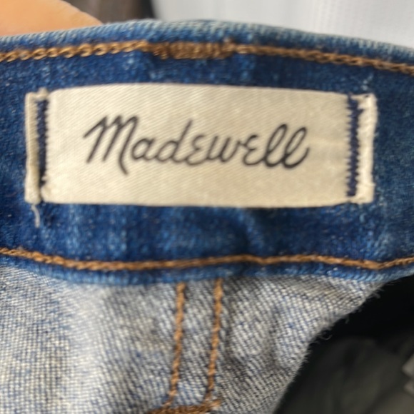 Madewell Slim Straight Jeans Distressed Exposed Button Front Faded Sz 25 - Picture 10 of 13